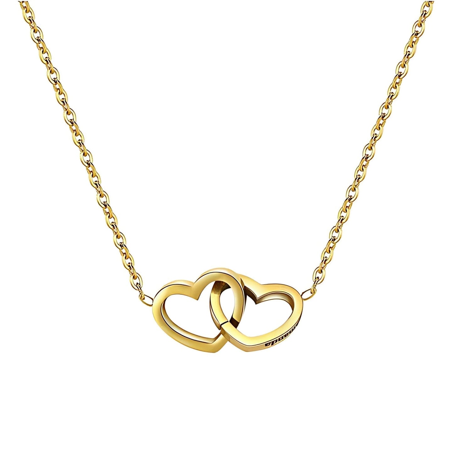Doppelherz Halskette gold - Geschenk fĂŒr Sie