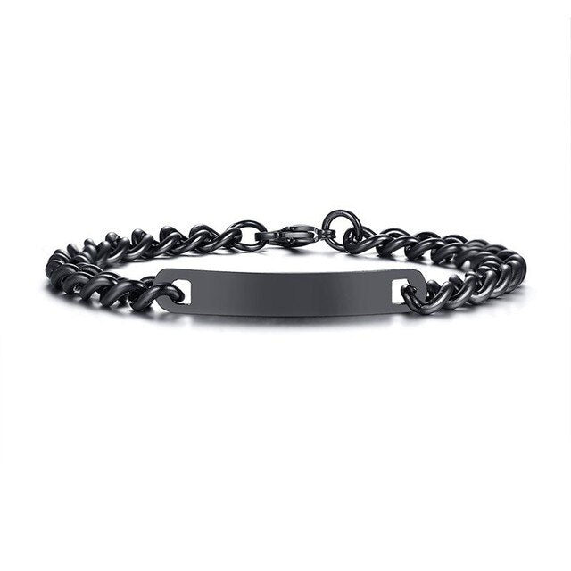 Personalisiertes Armband mit Wunschgravur in Schwarz für Herren- Individuelles Schmuckstück für besondere Erinnerungen