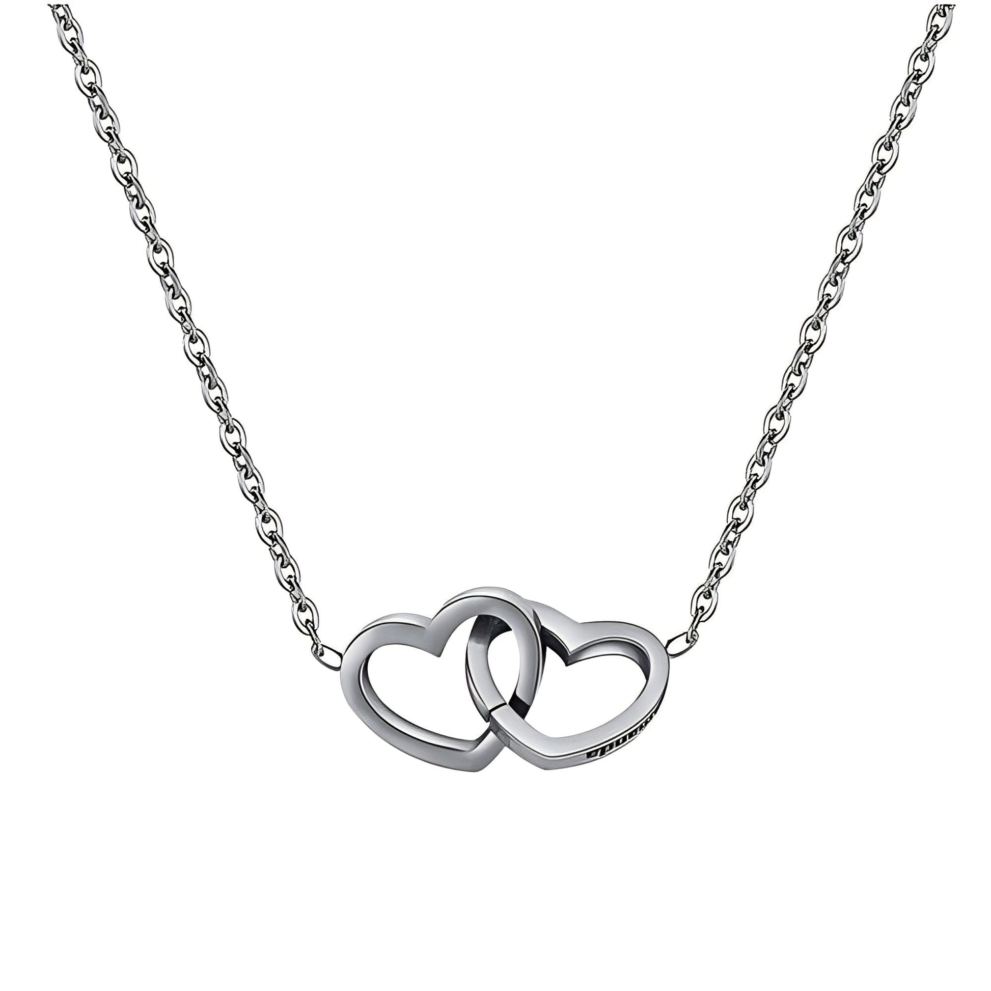 Doppelherz Halskette silber - Geschenk für Sie