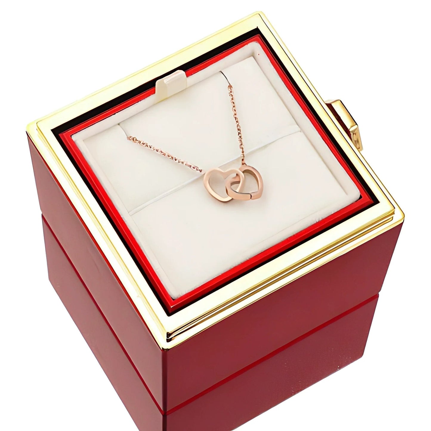 Doppelherz Halskette Geschenkbox - Geschenk fĂŒr Sie