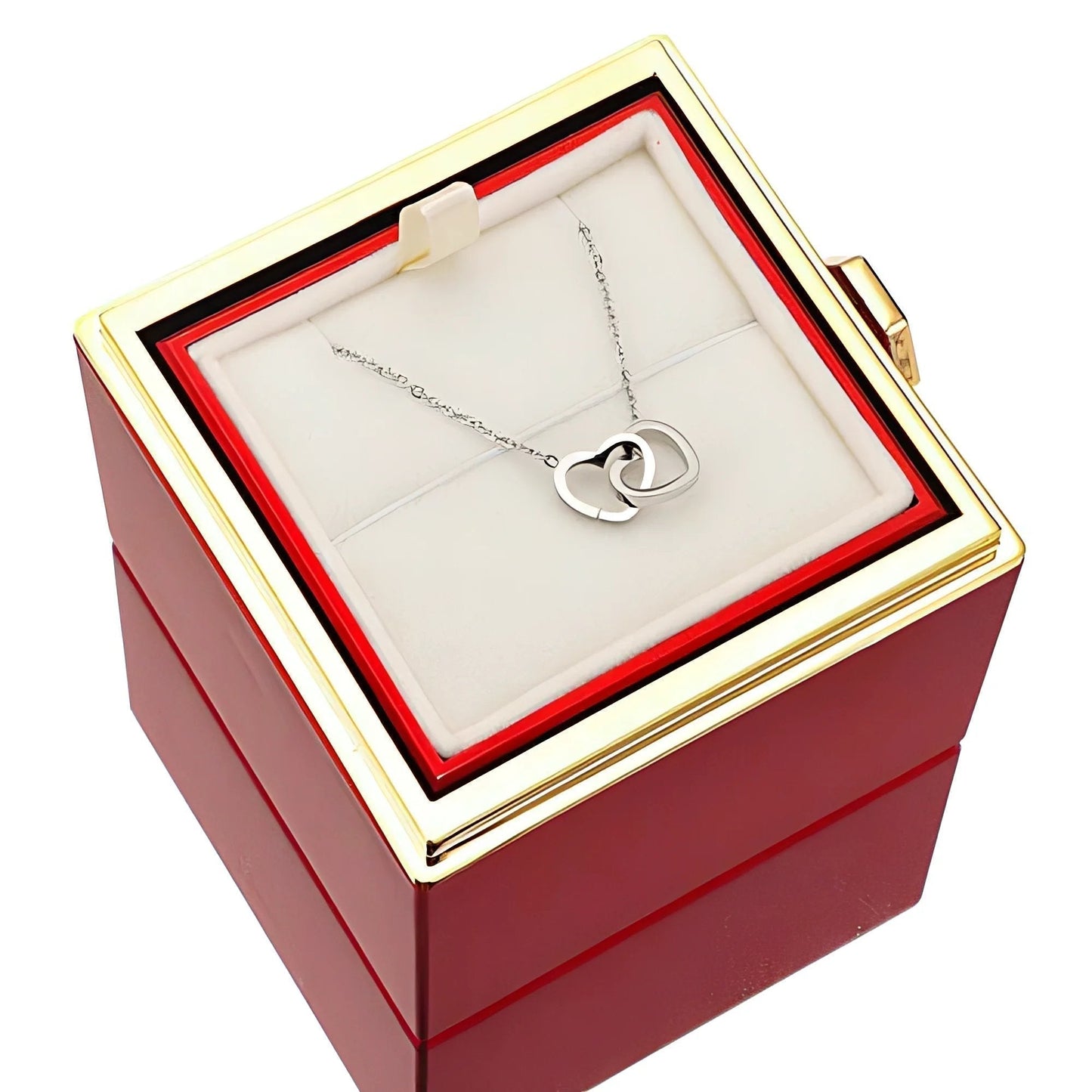 Doppelherz Halskette Geschenkbox - Geschenk fĂŒr Sie