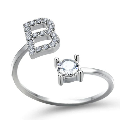Personalisierter Initialen-Ring aus hochwertigem Edelstahl Buchstabe B
