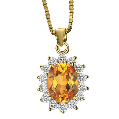 Funkenzauber Glitzerkette – Gold legiertes 925er Silber mit funkelnden Zirkonia-Steinen in gelb