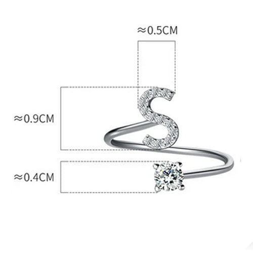 Personalisierter Initialen-Ring aus hochwertigem Edelstahl Maße