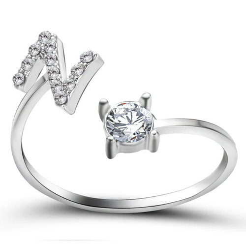 Personalisierter Initialen-Ring aus hochwertigem Edelstahl Buchstabe N