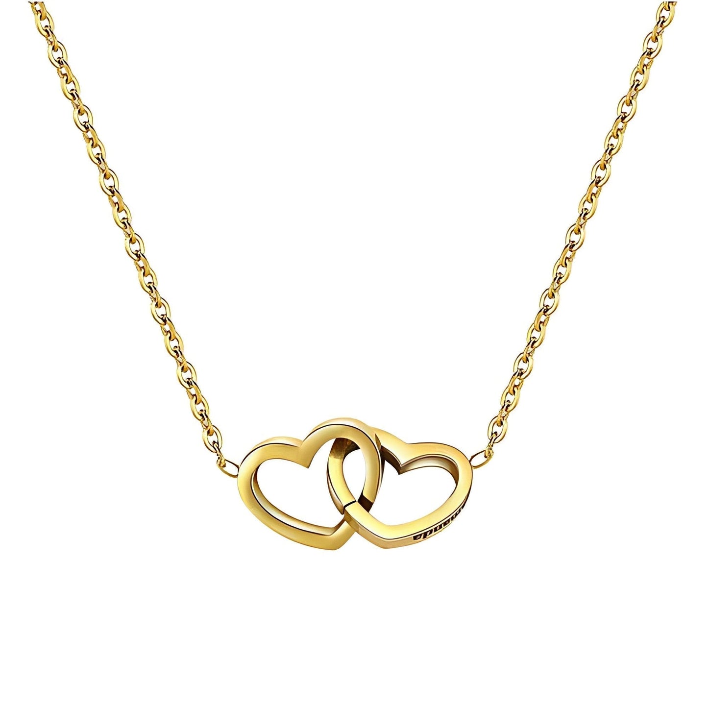 Personalizable double heart necklace