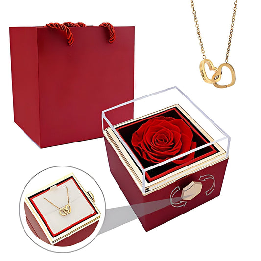 Doppelherz Halskette Geschenkbox - Geschenk für Sie