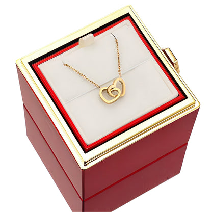 Doppelherz Halskette Geschenkbox - Geschenk für Sie