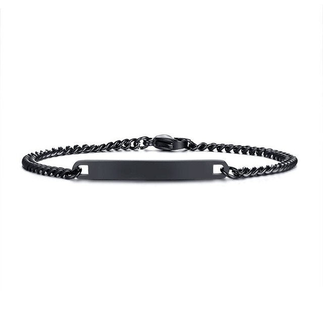 Personalisiertes Armband mit Wunschgravur in Schwarz für Damen - Individuelles Schmuckstück für besondere Erinnerungen