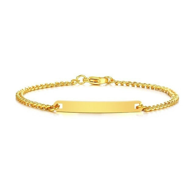 Personalisiertes Armband mit Wunschgravur in Gold für Damen- Individuelles Schmuckstück für besondere Erinnerungen